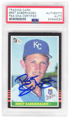 Bret Saberhagen Signed Royals 1985 Donruss Rookie Trading Card #22 (PSA Slabbed)