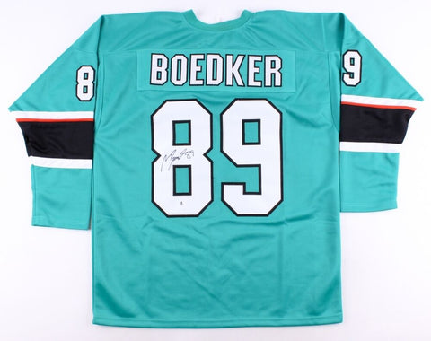 Mikkel Boedker Signed Sharks Jersey (Beckett) 8th Overall Pick 2008 NHL Draft