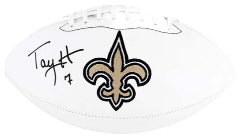 Saints Taysom Hill Authentic Signed Wilson White Panel Logo Football BAS Witness