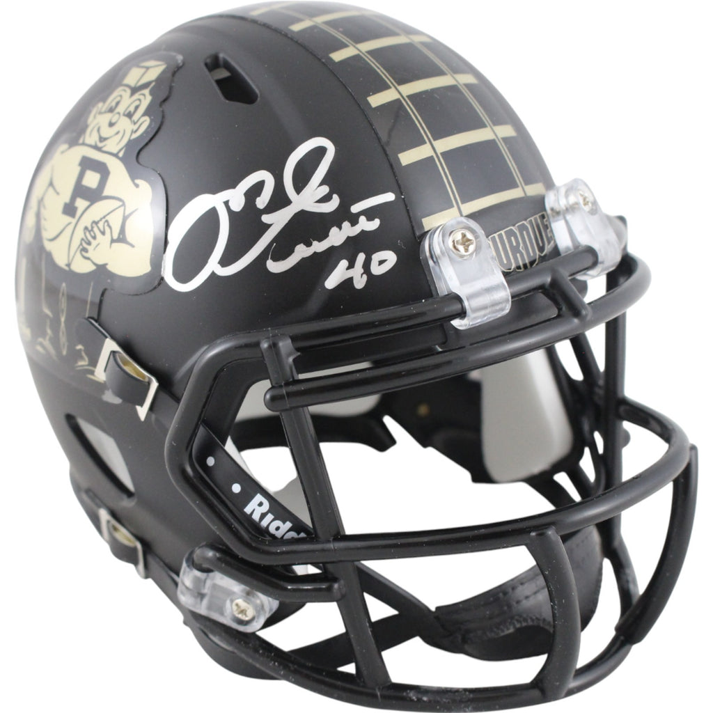 authentic purdue football helmet Mike Alstott Signed Purdue Boilermakers Vintage Pete Mini Helmet Becke – Super Sports Center