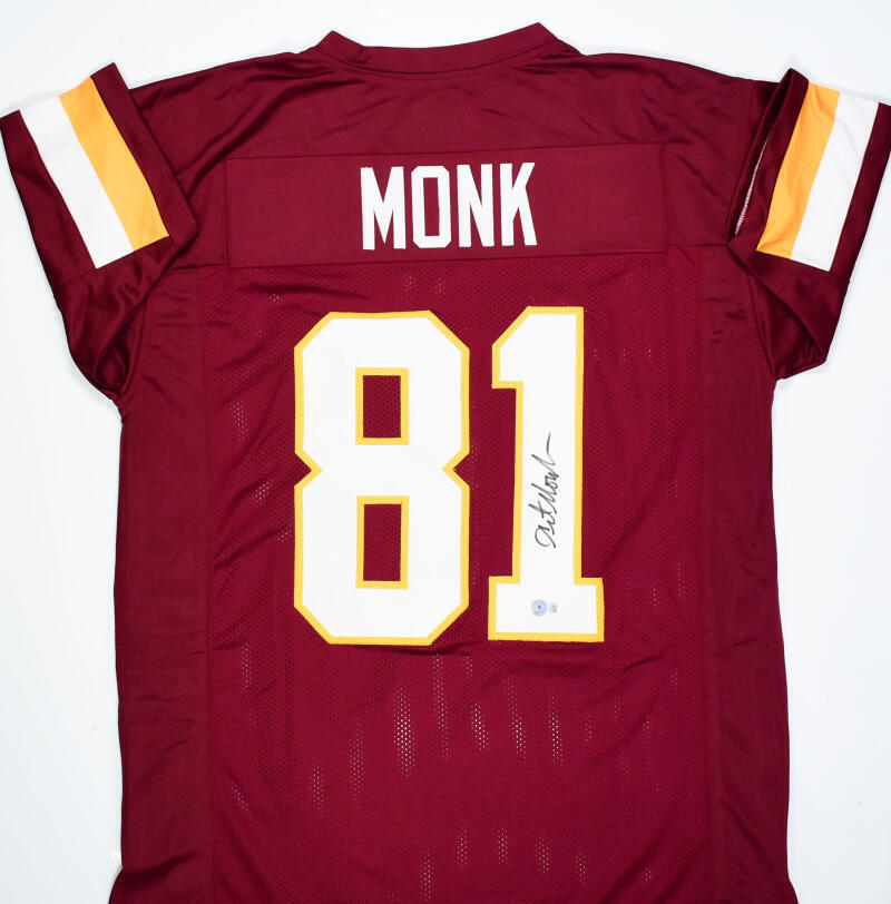 Art Monk Autographed Maroon Pro Style Jersey- Beckett W Hologram