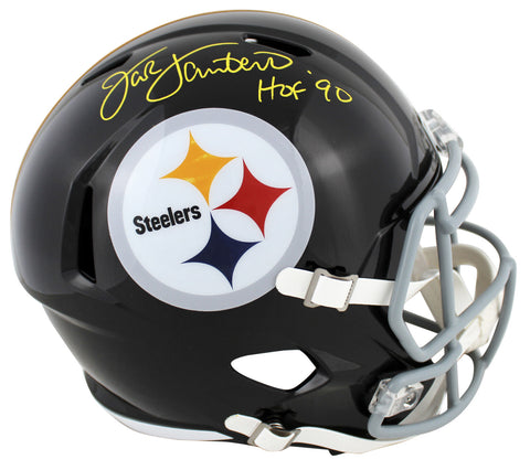 Steelers Jack Lambert "HOF 90" Signed 63-76 Full Size Speed Rep Helmet BAS Wit
