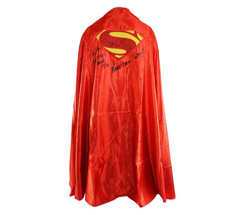 Dean Cain Signed Superman Custom Red Cape With Multiple Inscriptions