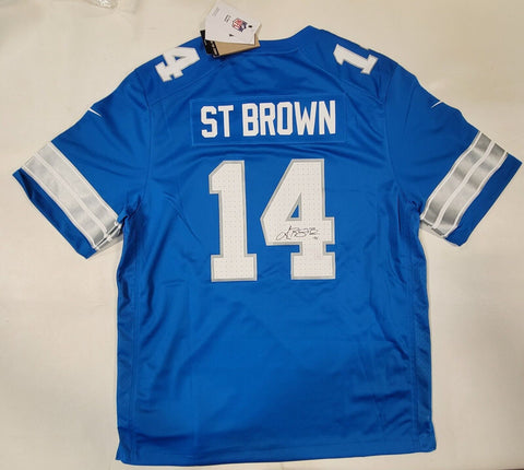 AMON RA ST BROWN SIGNED DETROIT LIONS NIKE AUTHENTIC JERSEY BECKETT COA