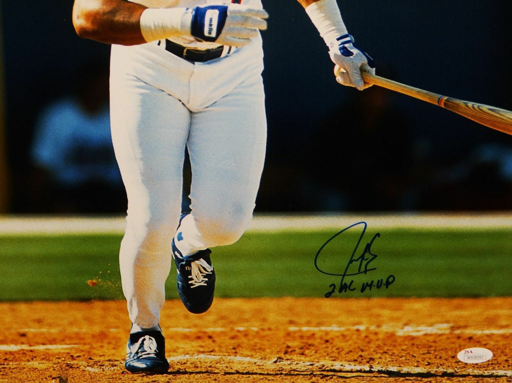 Juan Gonzalez Autographed 16x20 Texas Rangers Vertical Photo W/2