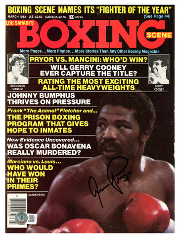 Aaron Pryor Autographed Signed Boxing Scene Magazine Beckett BAS QR #BH26974