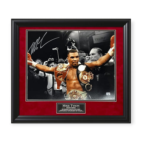 Mike Tyson Signed Autographed 16x20 Photo Framed to 20x24 Fiterman COA