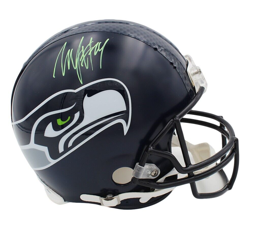 current football helmets Marshawn Lynch Signed Seattle Seahawks Current Authentic NFL Helmet – Super Sports Center