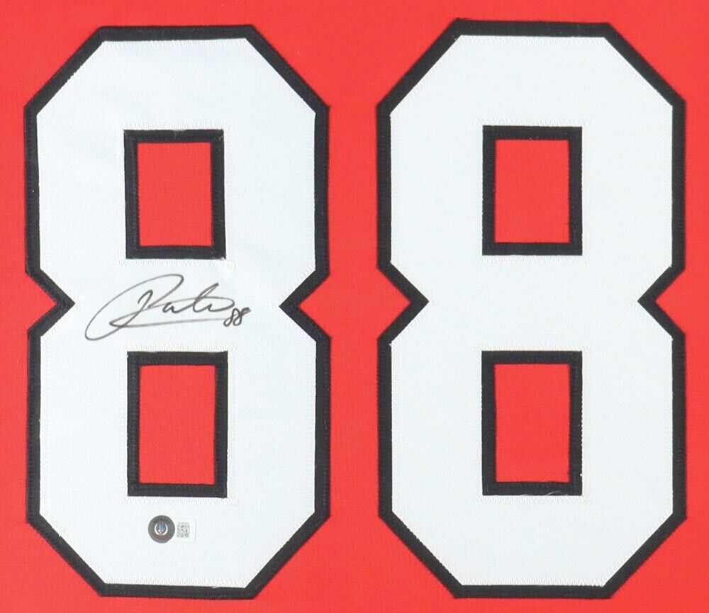 Jeremy Roenick Signed Blackhawks 35x43 Custom Framed Jersey (JSA COA) –