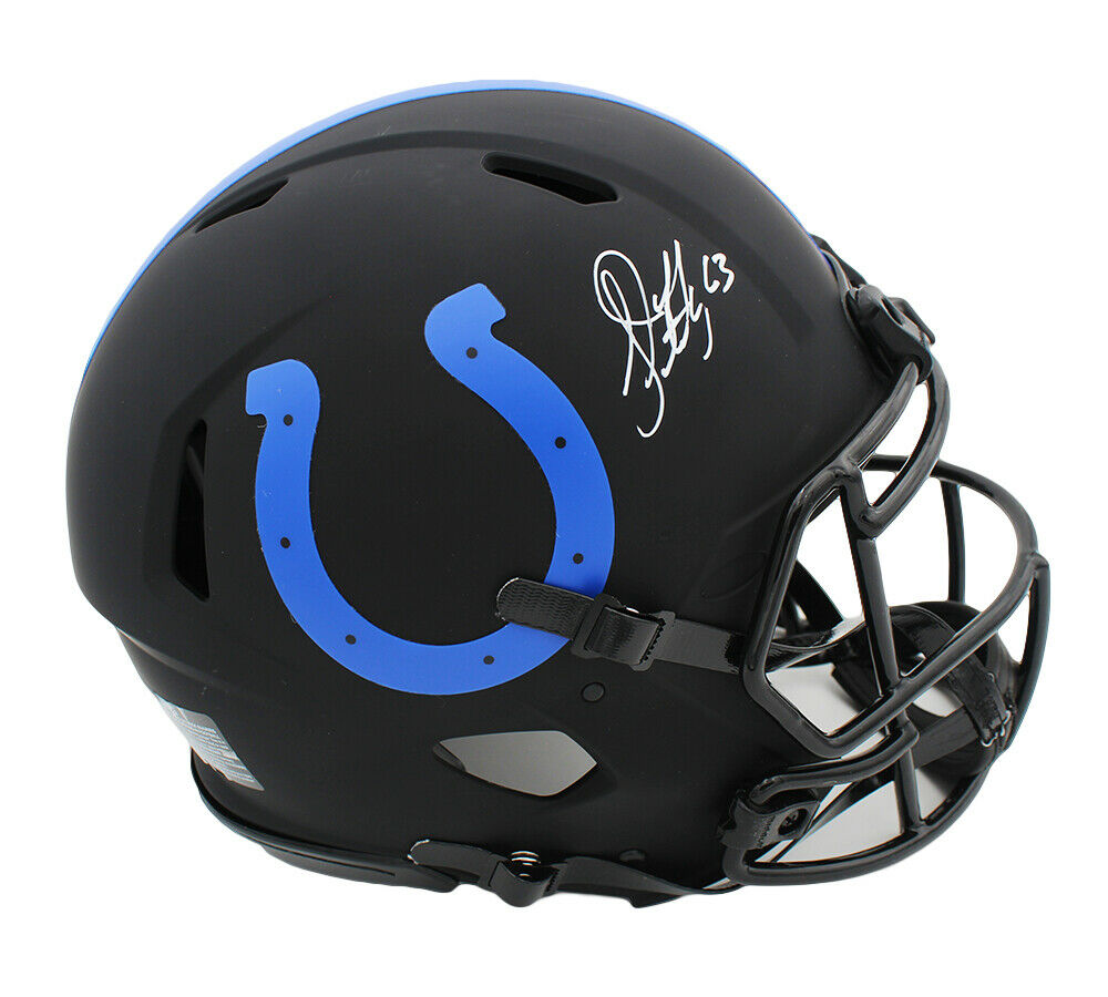 colts blaze football helmet Jeff Saturday Signed Indianapolis Colts Speed Authentic Eclipse NFL He – Super Sports Center