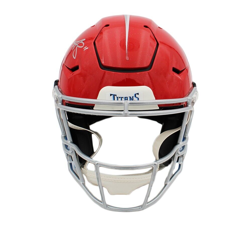 AJ Brown Signed Tennessee Titans Speed Flex Authentic Red/Blue Fade NF – Super Sports Center