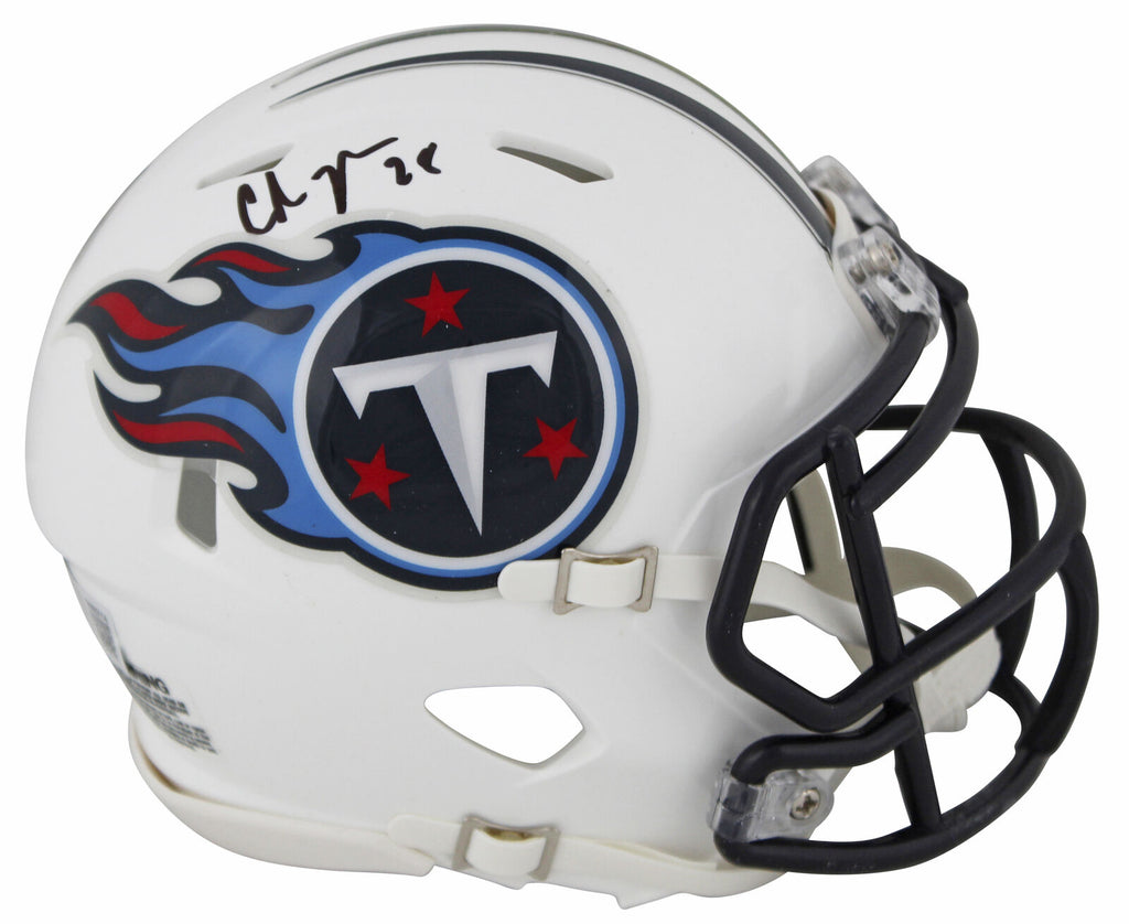 Titans Chris Johnson Signed 1999-17 TB White Speed Mini Helmet BAS Wit Super Sports Center Titans Chris Johnson Signed 1999-17 TB White Speed Mini Helmet BAS Wit Super Sports Center