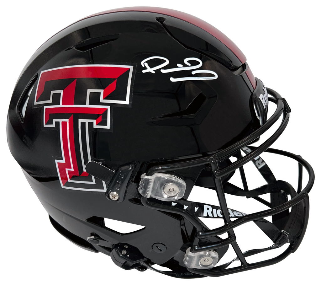 comancheros on football helmets patrick mahomes signed texas tech red raiders authentic speedflex helmet beckett