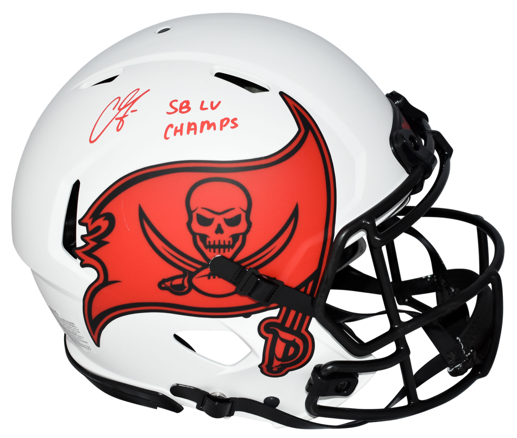 custom buccaneers football helmet CHRIS GODWIN SIGNED TAMPA BAY BUCCANEERS AUTHENTIC LUNAR HELMET W/ SB – Super Sports Center