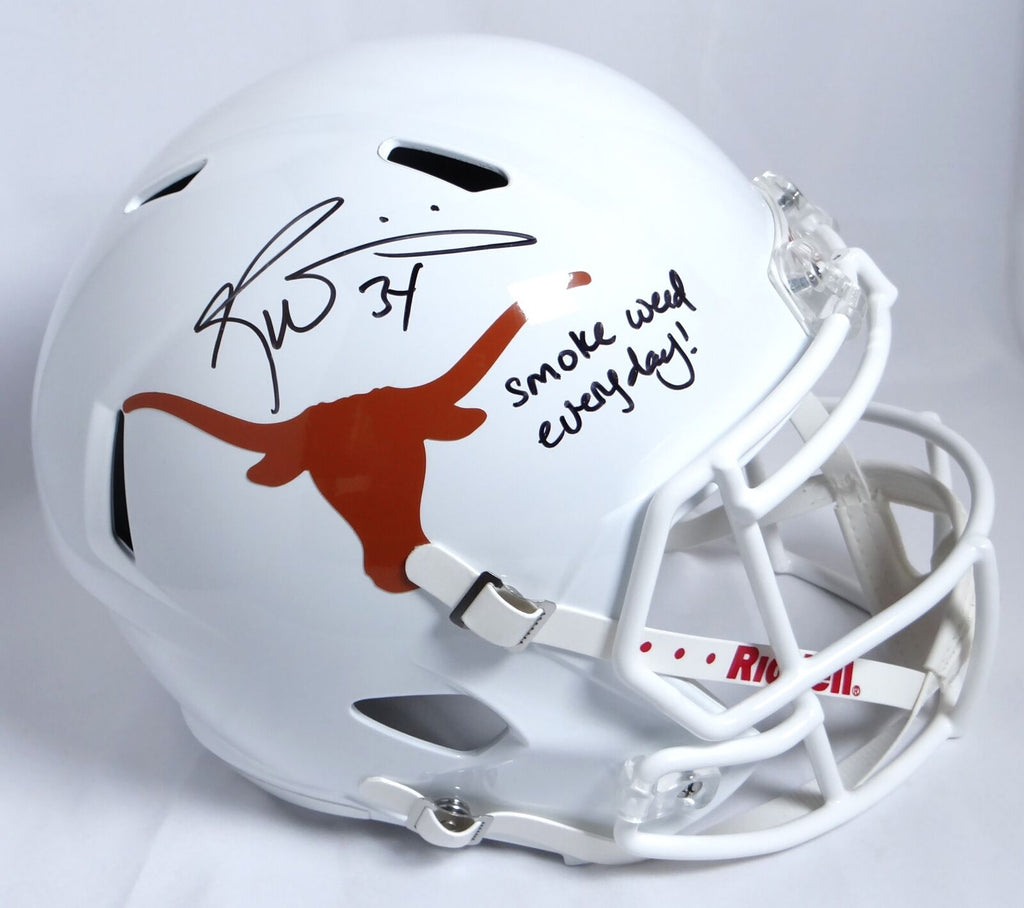 bearded expense football helmet Kyle Monangai Signed Chicago Bears Speed Full-Size Replica Orange (JSA) Reduces HARM up to 40% Augments existing helmets to make them pliable and able to manage energy more effectively Ricky Williams Autographed Longhorns F/S