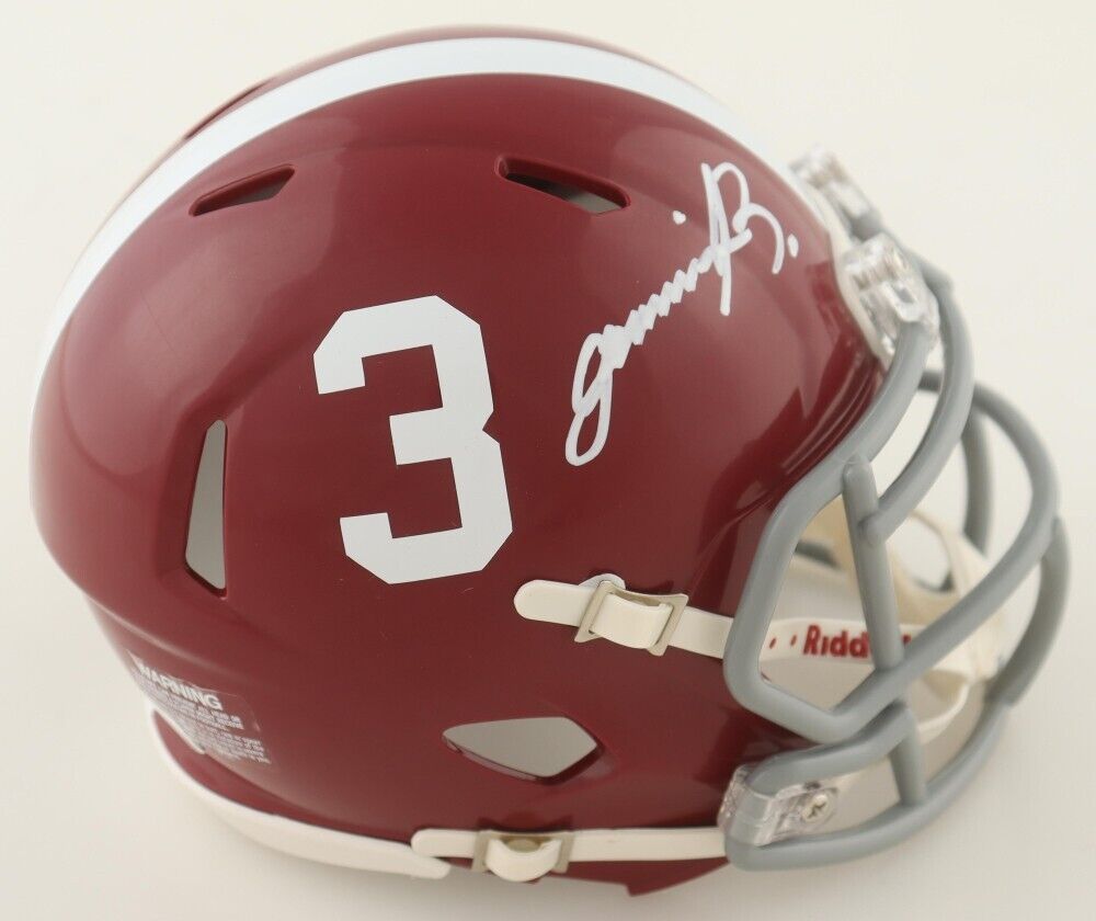 alabama miniature football helmets schutt Jermaine Burton Signed Alabama Crimson Tide Mini Helmet JSA COA 2021 N – Super Sports Center