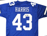 DALLAS COWBOYS CLIFF HARRIS AUTOGRAPHED SIGNED BLUE JERSEY PSA/DNA STOCK #216613