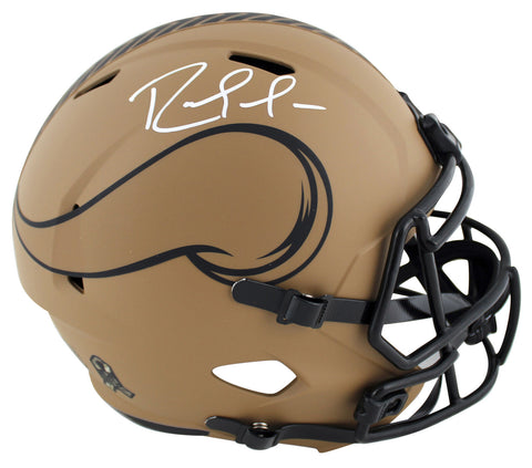 Vikings Randy Moss Signed Salute To Service II F/S Speed Rep Helmet BAS Witness
