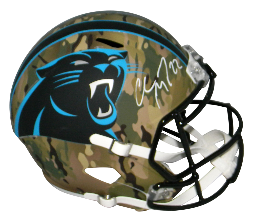 CHRISTIAN McCAFFREY SIGNED CAROLINA PANTHERS CAMO FULL SIZE SPEED HELM – Super Sports Center