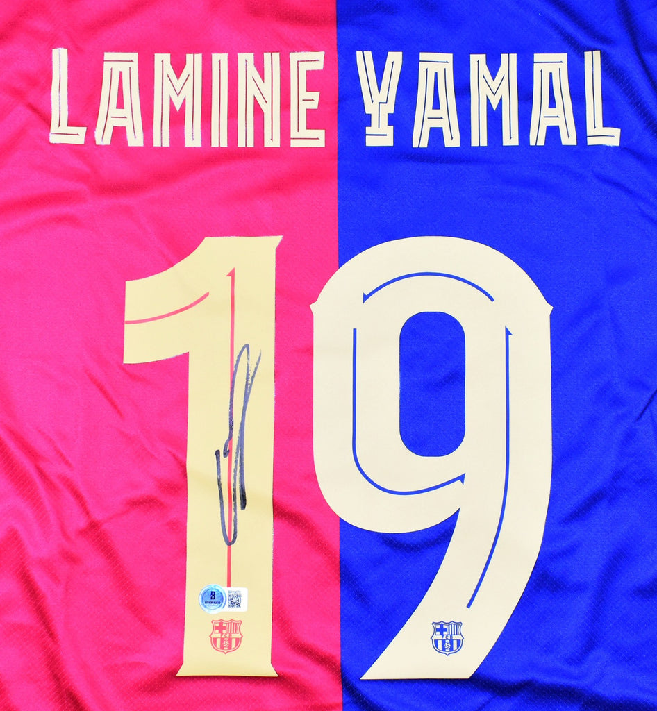 Lamine Yamal Signed FC Barcelona Home Soccer Jersey #19 - Beckett