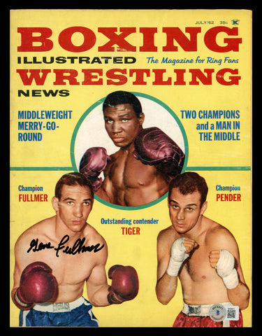 Gene Fullmer Autographed Boxing Illustrated Magazine Beckett BAS QR #BK08911