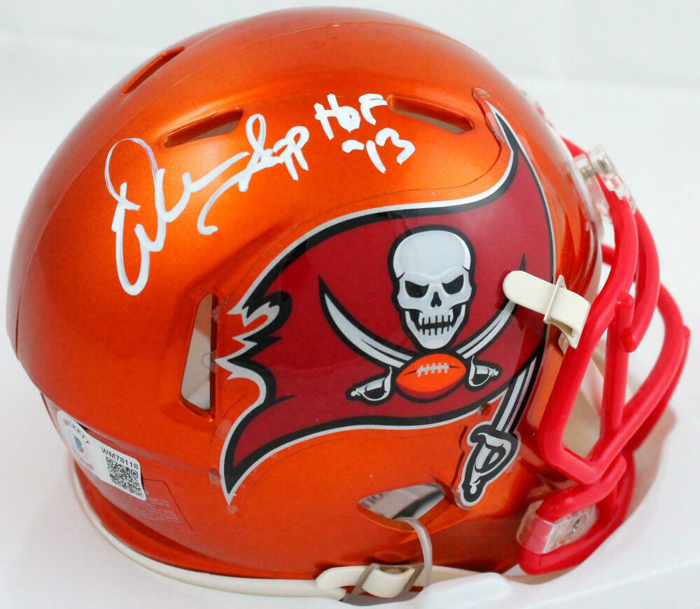 Warren Sapp Signed Buccaneers Mini Speed Replica Chrome Helmet JSA ITP