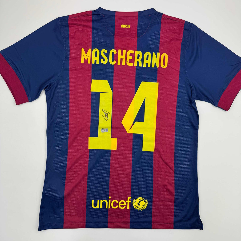 Autographed/Signed Javier Mascherano FC Barcelona Blue Jersey