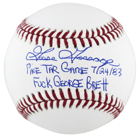 Yankees Goose Gossage "2x Insc" Authentic Signed Oml Baseball BAS Witnessed
