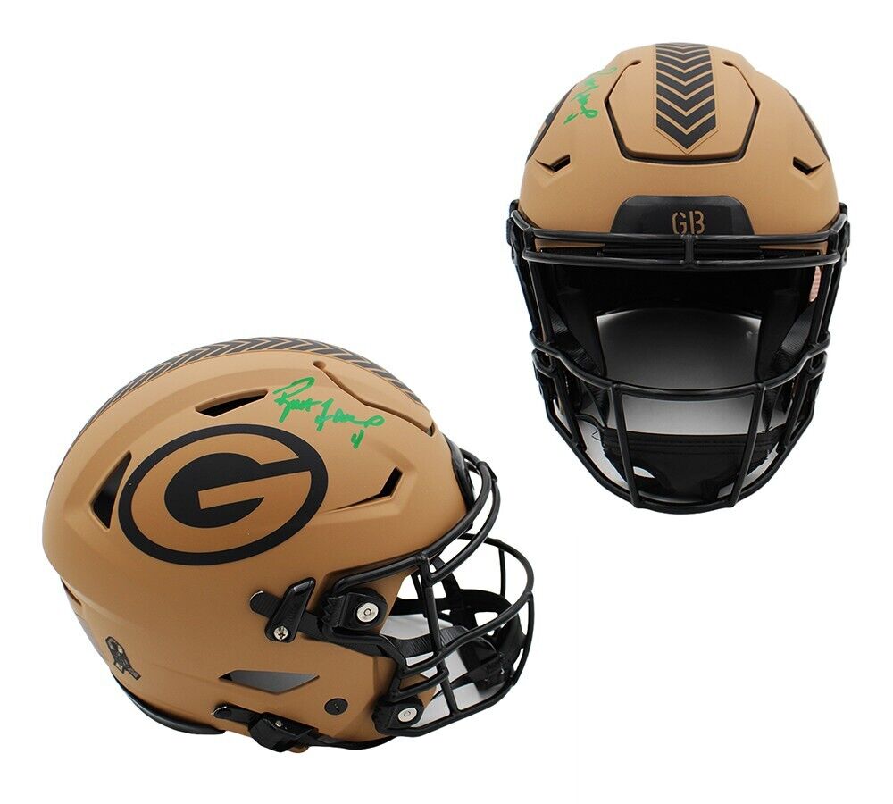 green bay packers speedflex helmet Brett Favre Signed Licensed Speed Flex Authentic Custom comfort overliner and full interior padding Jordan Love Autographed Green Bay