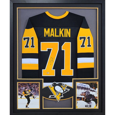 Evgeni Malkin Autographed Signed Framed Pittsburgh Penguins 2P Jersey BECKETT