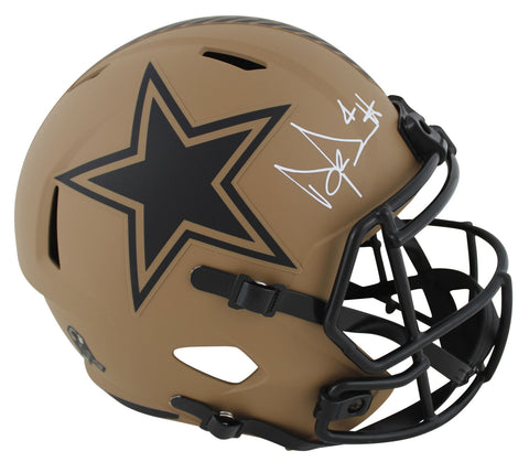 Cowboys Dak Prescott Signed Salute To Service II F/S Speed Rep Helmet BAS Wit