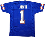 FLORIDA GATORS PERCY HARVIN AUTOGRAPHED SIGNED BLUE JERSEY PSA/DNA STOCK #213032