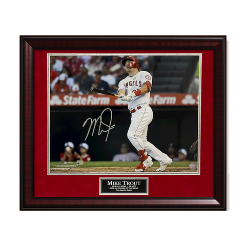 Mike Trout Signed Autographed 16x20 Photograph Framed To 20x24 MLB COA