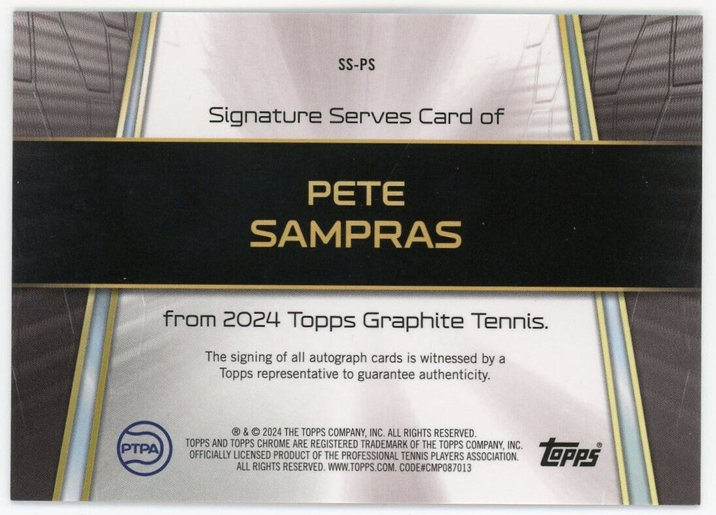2024 Topps Graphite Tennis Signature Serves Pete Sampras Auto Pink