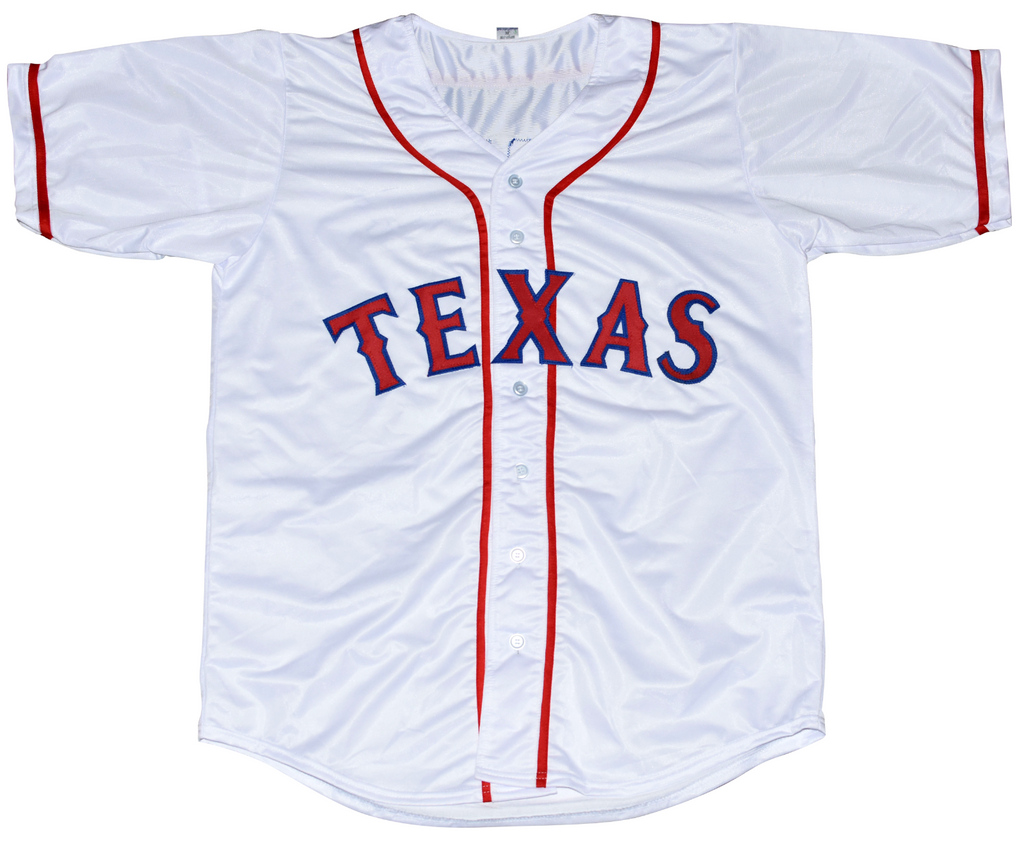 IVAN PUDGE RODRIGUEZ AUTOGRAPHED TEXAS RANGERS #7 WHITE JERSEY W
