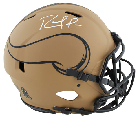 Vikings Randy Moss Signed Salute To Service II F/S Speed Proline Helmet BAS Wit