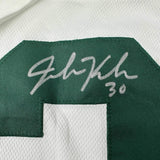 Framed Autographed/Signed John Kuhn 33x42 Green Bay Green/White Jersey JSA COA