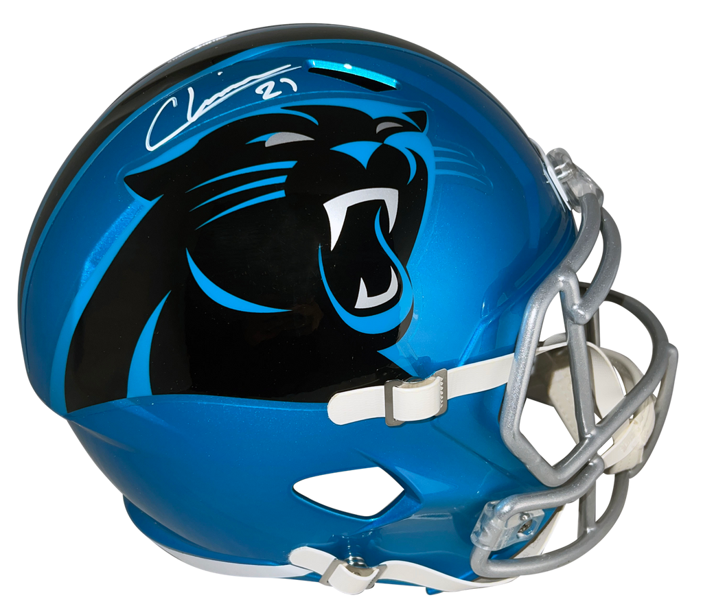 JEREMY CHINN SIGNED CAROLINA PANTHERS FLASH FULL SIZE SPEED HELMET BEC – Super Sports Center
