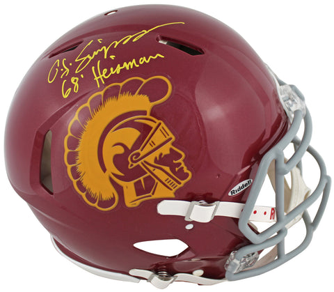 USC O.J. Simpson 68 Heisman Signed F/S Speed Proline Helmet JSA Wit #WIT591894