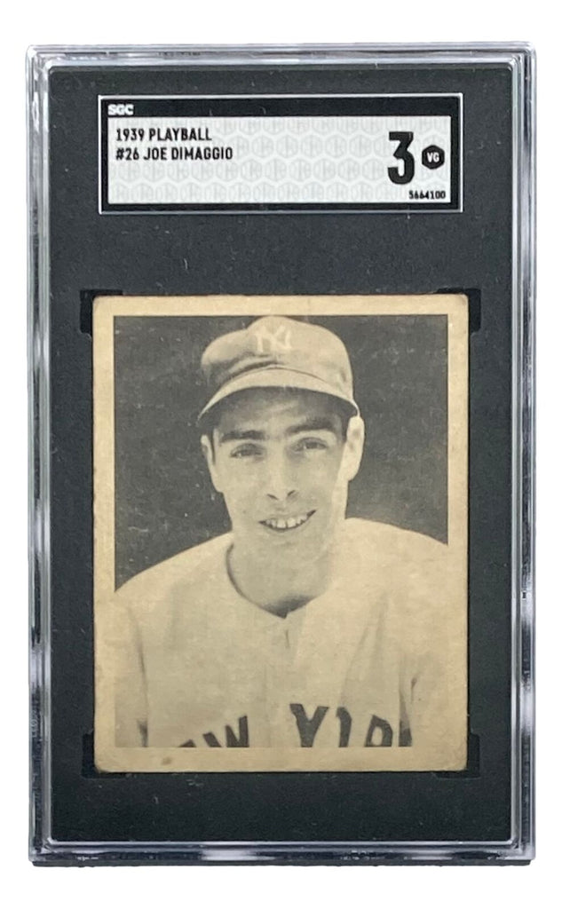 sgc graded baseball cards Joe DiMaggio Slabbed New York Yankees 1939 Playball #26 RC Card SGC Gr – Super Sports Center