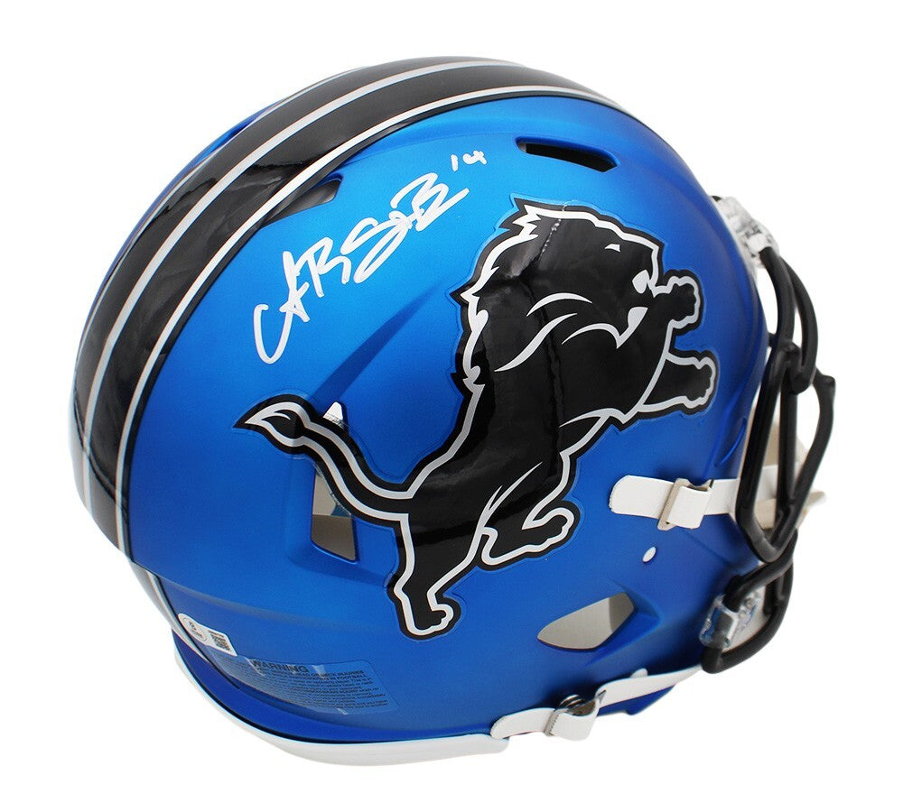 dark blue animal motorcycle helmet Amon-Ra St. Brown Signed Lions Speed Authentic Alternate 2024 Dark Blu – Super Sports Center