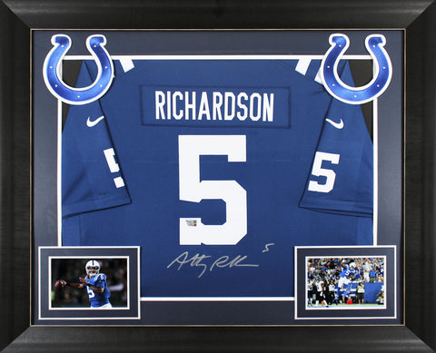 Colts Anthony Richardson Signed Blue Nike Game Framed Jersey Fanatics