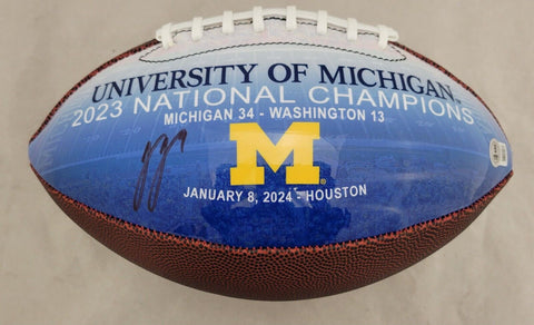 JJ MCCARTHY SIGNED MICHIGAN WOLVERINES NATIONAL CHAMPS F/S FOOTBALL BECKETT QR