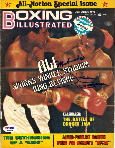 Muhammad Ali & Ken Norton Autographed Boxing Illustrated Cover PSA/DNA S01574