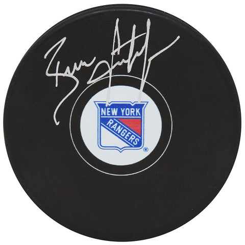 Brian Leetch Signed New York Rangers Logo Hockey Puck - (Fanatics COA)