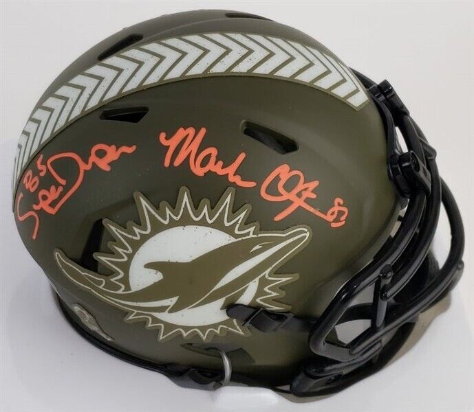 clayton as a football helmet Mark Clayton & Mark Duper Signed Miami Dolphins Mini Speed Helmet (JSA – Super Sports Center