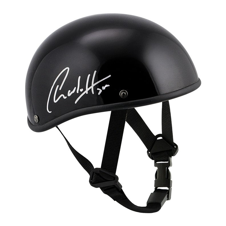 charlie brown holding motorcycle helmet Charlie Hunnam Autographed Sons of Anarchy Screen Accurate Motorcycle – Super Sports Center