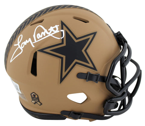 Cowboys Tony Dorsett Signed Salute To Service II Speed Mini Helmet BAS Witnessed