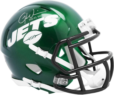 Autographed Garrett Wilson (New York Jets) Jets Mini Helmet