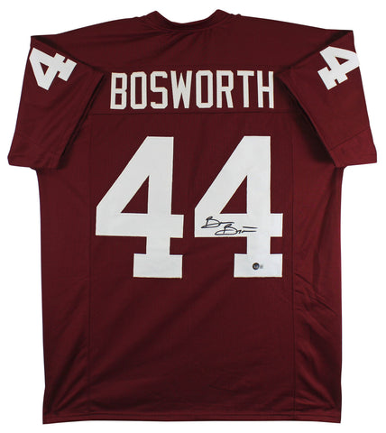 Brian Bosworth Authentic Signed Maroon Pro Style Jersey BAS Witnessed